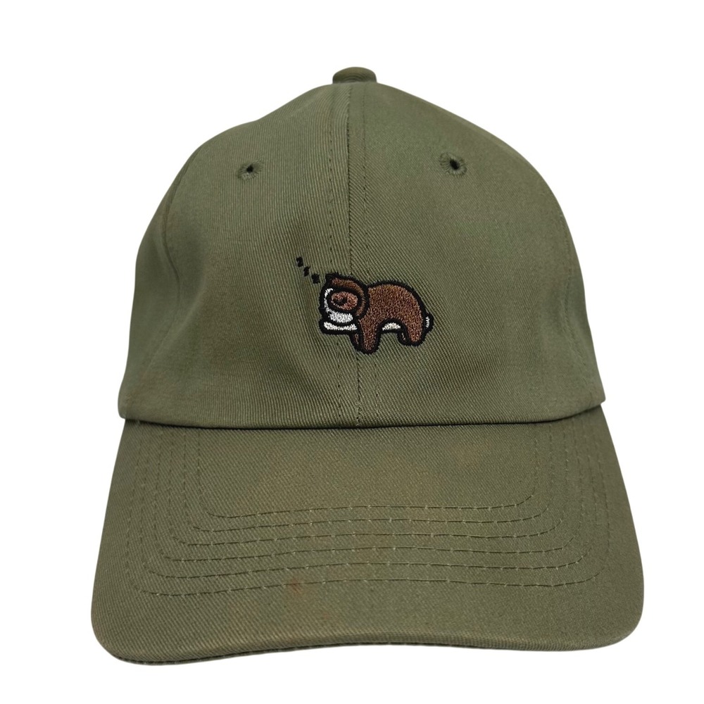 Follow Your Legend Sloth Dad Hat Olive Green Adjustable Strapback Cap